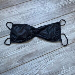 Normaillot Adventure Black Bandeau Bikini Gathered Front Top Size M 14110